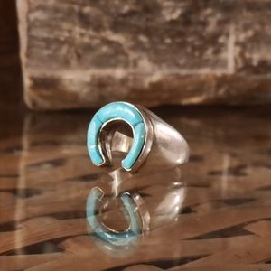 Silver and Turquoise Enlay Ring